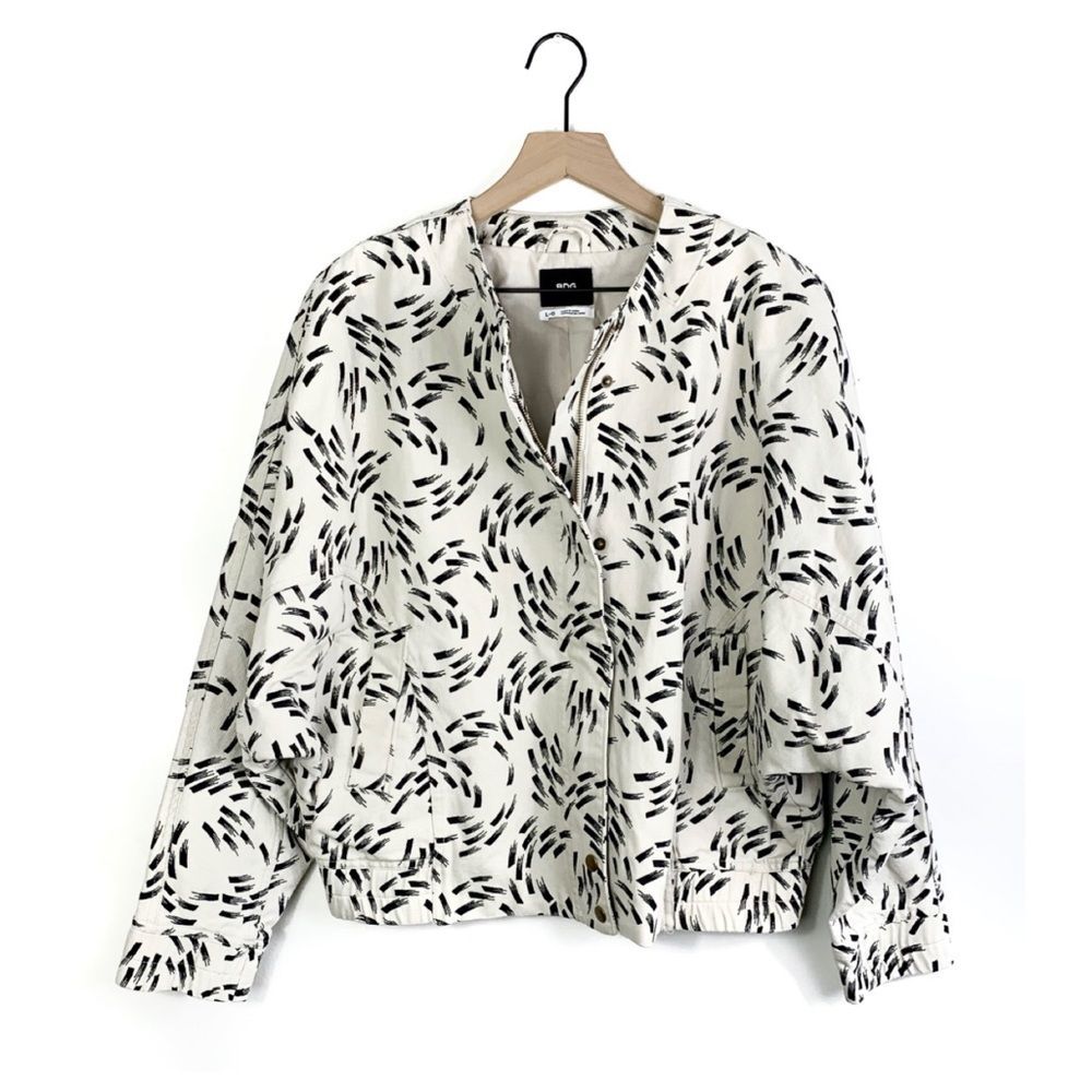 BDG Oversized Printed Moto Bomber Jacket